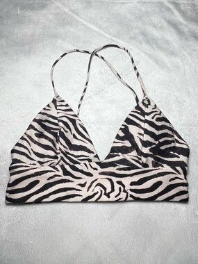 H&M Black & White Zebra Bralette Top